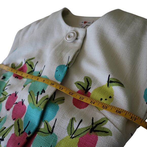 Anthropologie We Love Vera Womens Briny Winds Fruit Bolero Jacket Size 4 Cropped - Picture 9 of 11